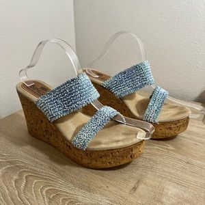 Sbicca blue wedges